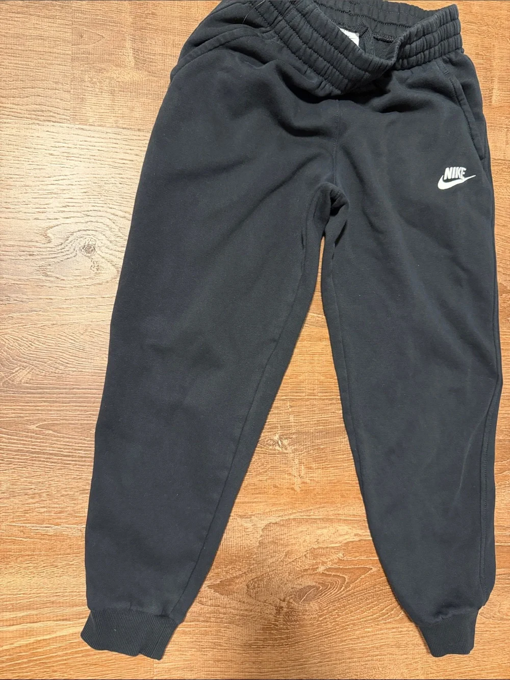 Nike Kids Black Joggers with White Logo